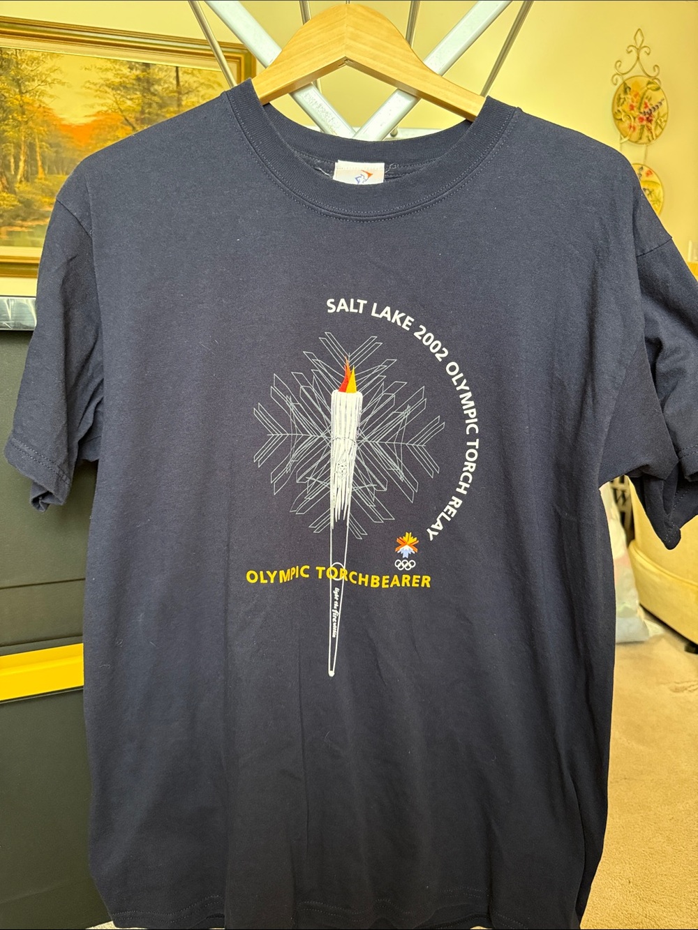 Salt Lake 2002 Olympic Torchbearer Short Sleeve Tee - Navy